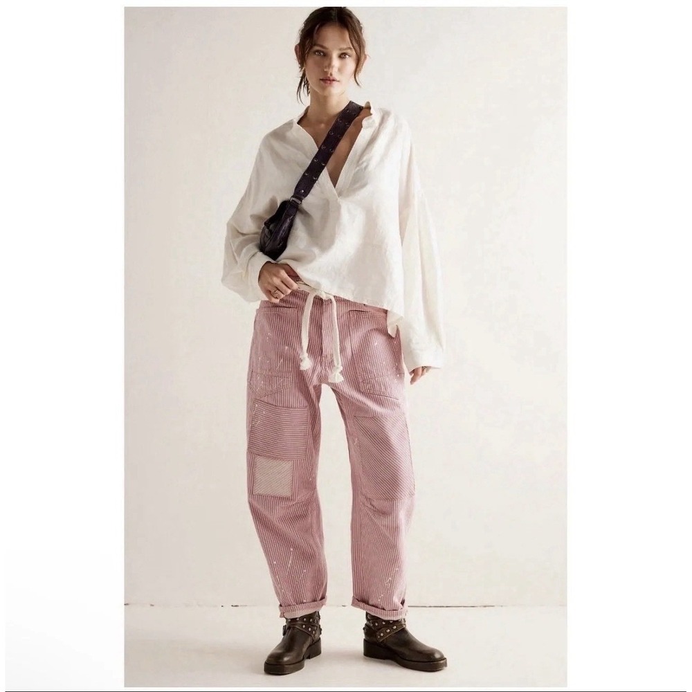 Free People SOLD OUT Pinstripe Moxie pants Sz 32‎ NWT